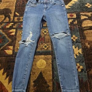 Stylish Blue Ripped little girl Jeans